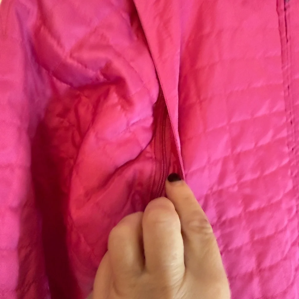 Lilly Pulitzer Hoodie Jacket Vest Girls 10 L Pink Quilted Convert Zip Off Sleeve